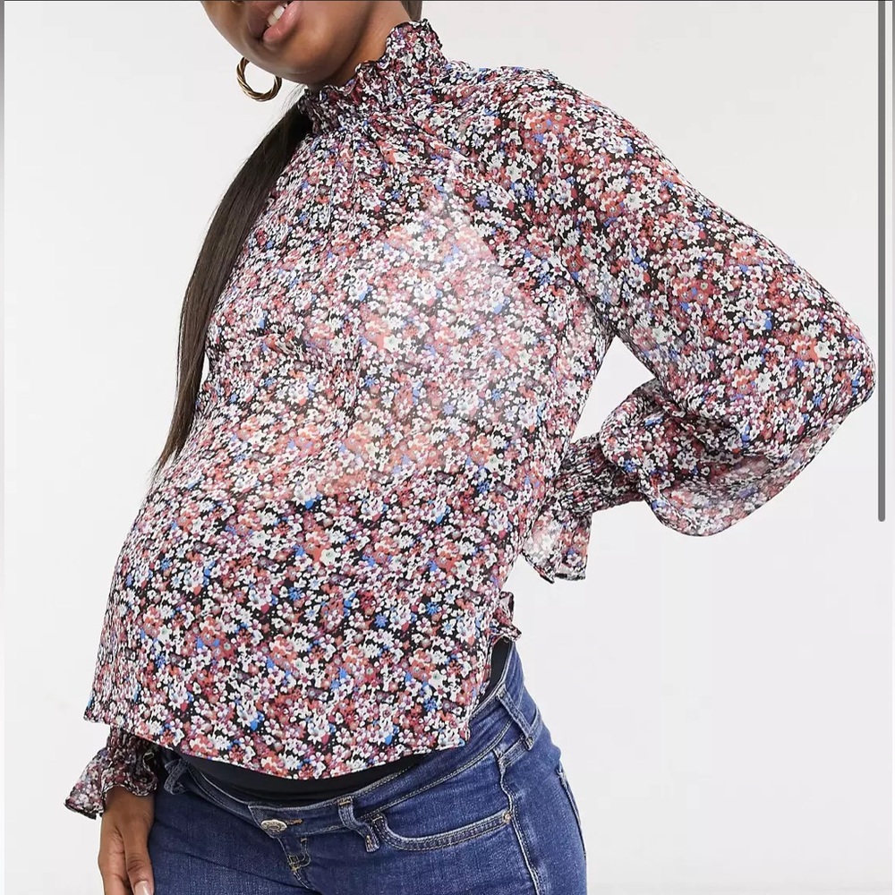 ASOS Maternity sheer floral blouse